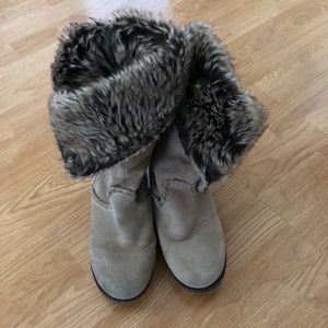 EUC Zara Fur Lined Suede Boots Size Eur 39 US 8